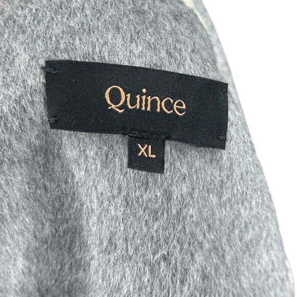 QUINCE Double Faced Merino Wool Scarf Coat Heather Grey Women's Size XL Neutral - Picture 7 of 11